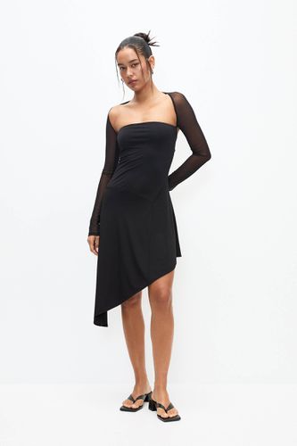 Robe Midi Avec Manchettes En Tulle - Pull&Bear - Modalova