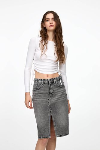 Jupe En Jean Midi - Pull&Bear - Modalova