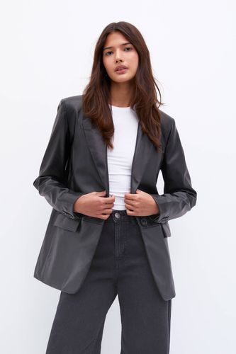 Blazer En Similicuir - Pull&Bear - Modalova