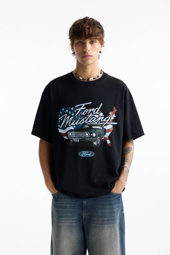 T-Shirt Noir Ford Mustang - Pull&Bear - Modalova