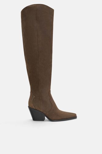 Bottes Hautes Cowboy Cuir - Pull&Bear - Modalova