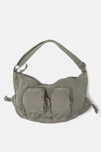 Sac Porté Épaule Demi-Lune En Toile - Pull&Bear - Modalova