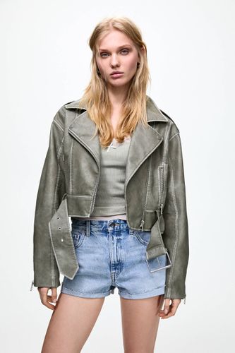 Veste Style Motard Similicuir Oversize - Pull&Bear - Modalova