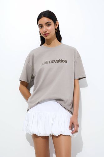T-Shirt Oversize Imprimé Avec Inscription - Pull&Bear - Modalova