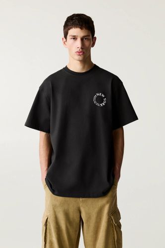 T-Shirt Noir Imprimé New York - Pull&Bear - Modalova