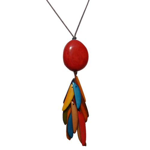 Collier Tagua Perle et Lamelles Multicolores - Classics - LES POULETTES BIJOUX - Modalova