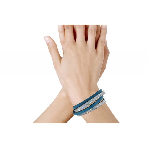 Bracelet Cuir Deux Lanières et Paillettes Fermoir Acier Inoxyda - LES POULETTES BIJOUX - Modalova