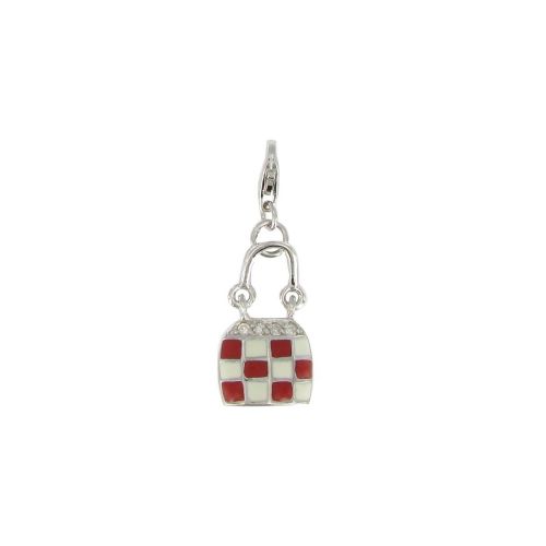 Charms Argent 925 -Sac à Main - IT Bag - Emaillé et Blanc - LES POULETTES BIJOUX - Modalova