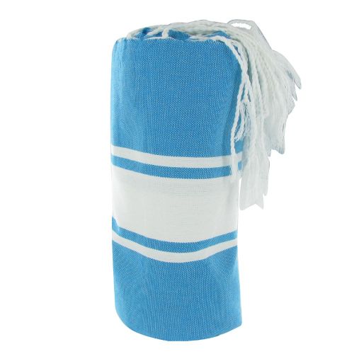 BIJOUX Fouta Drap Plage et Hammam Coton Couleur Bleu Ocean 100 x 200cm - LES POULETTES - Modalova