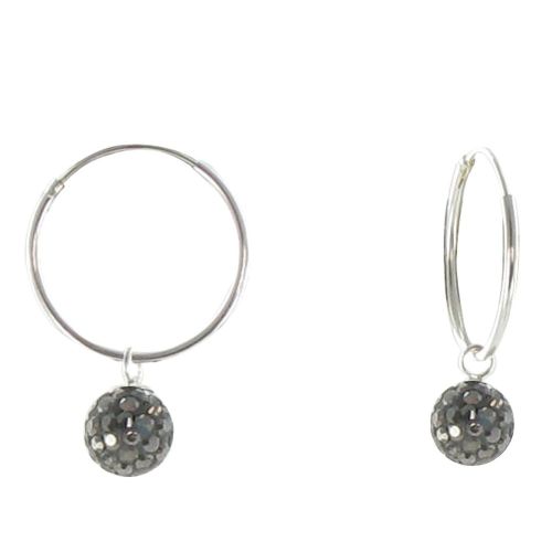 V Boucles d'Oreilles Argent Créoles et Boules à Facettes - LES POULETTES BIJOUX - Modalova