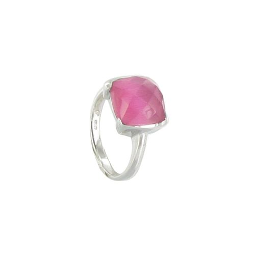 Bague Argent 925 et son Carré Oeil de Chat Facetée - taill - LES POULETTES BIJOUX - Modalova