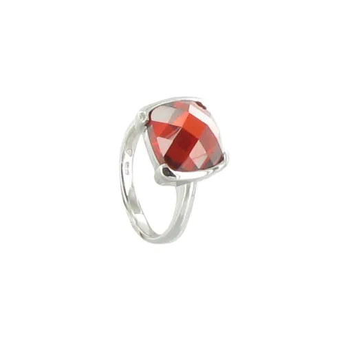 Bague Argent 925 et son Carré de Zirconium Facetée - tail - LES POULETTES BIJOUX - Modalova