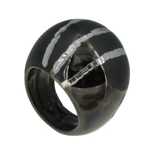 Grosse Bague Argent 925 et Trois Rayures Argent - taille 50 - LES POULETTES BIJOUX - Modalova