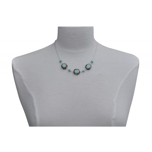 Collier Chaine Argent Perles de Bohème et Rondelles d - LES POULETTES BIJOUX - Modalova