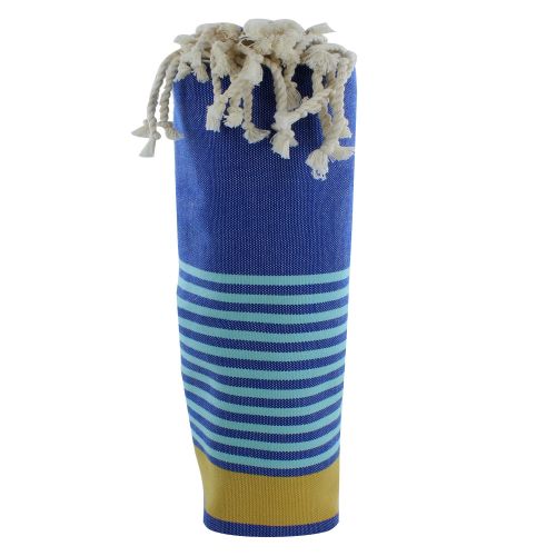 BIJOUX V Fouta Drap Plage et Hammam Coton Couleur Rayé Jaune et B - LES POULETTES - Modalova