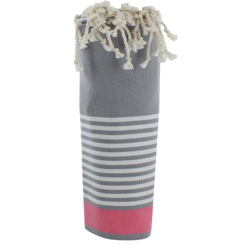 BIJOUX V Fouta Drap Plage et Hammam Coton Couleur Rayé Fuchsia et - LES POULETTES - Modalova
