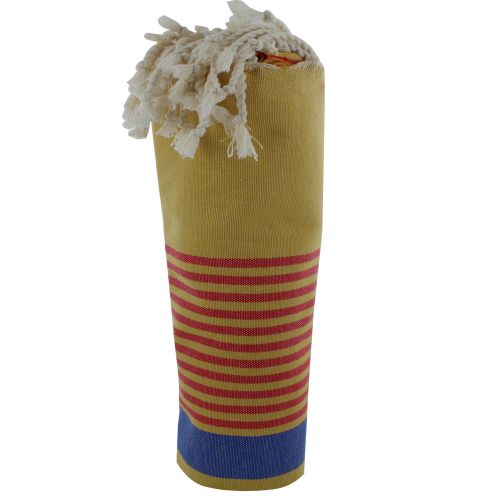 BIJOUX Fouta Drap Plage et Hammam Coton Couleur Rayé Rouge et Bl - LES POULETTES - Modalova