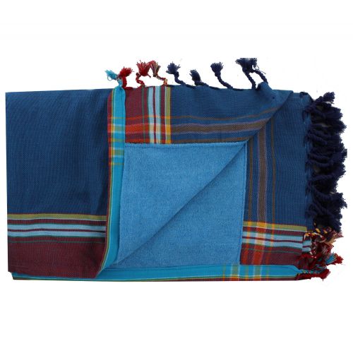 BIJOUX Kikoy Serviette Plage Coton Couleur Pétrole Eponge Turquoi - LES POULETTES - Modalova