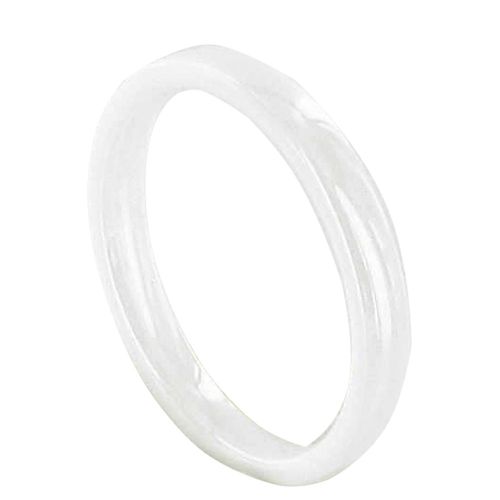 Bague Anneau de Céramique Blanche - 3mm - taille 56 - LES POULETTES BIJOUX - Modalova