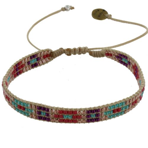 Bracelet Tolowa Perles et Lien Tréssé Beige - Classics - LES POULETTES BIJOUX - Modalova