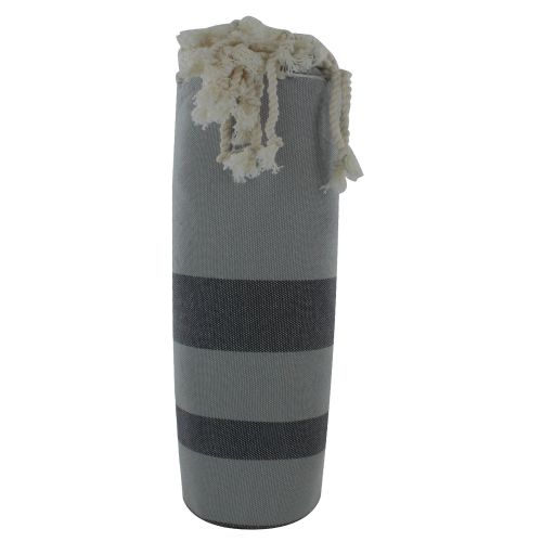 BIJOUX - V Fouta Drap Plage et Hammam Coton Rayé Foncé - LES POULETTES - Modalova