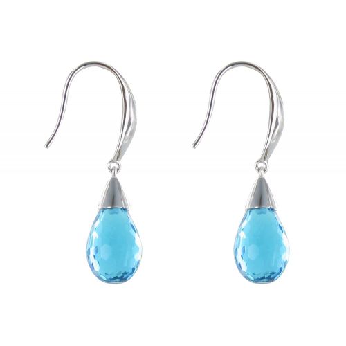 V Boucles d'Oreilles Argent Goutte de Zirconium Facettée Turquo - LES POULETTES BIJOUX - Modalova