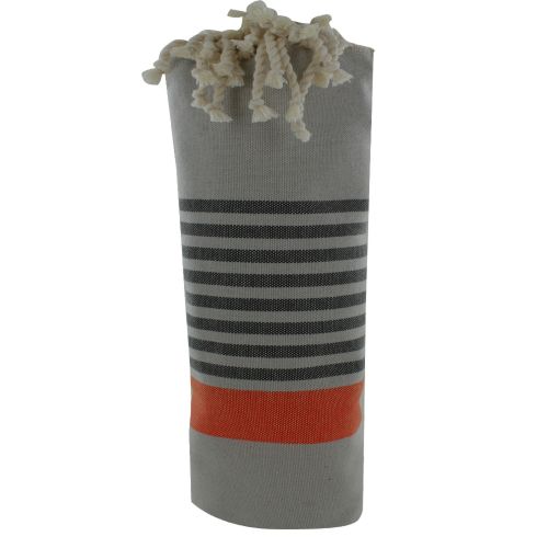 BIJOUX V Fouta Drap Plage et Hammam Coton Couleur Clair Rayé Noir - LES POULETTES - Modalova