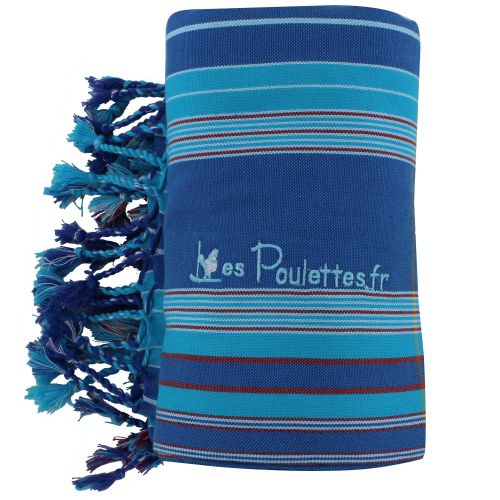 BIJOUX V Kikoy Serviette Plage Coton Couleur Rayé Turquoise Rouge - LES POULETTES - Modalova