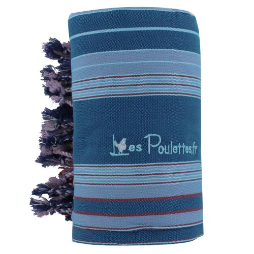 BIJOUX V Kikoy Serviette Plage Coton Couleur Vert Rayé Turquoise - LES POULETTES - Modalova