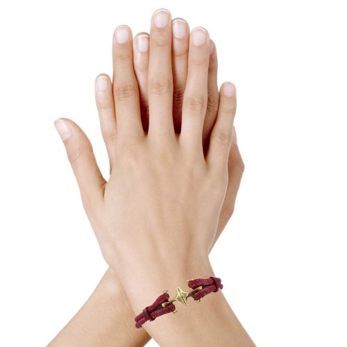 Bracelet Mixte Rhodium Plaqué Or Double Ancre et Cuir - 18cm Cl - LES POULETTES BIJOUX - Modalova