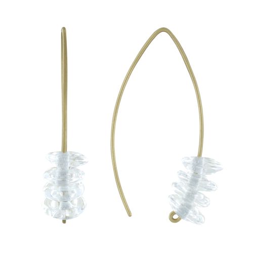 Boucles d'Oreilles Laiton et Petits Disques de Verre - Gris cla - LES POULETTES BIJOUX - Modalova