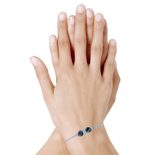 Bracelet Lien Synthétique Deux Perles d'Agate Craquelées Un Ann - LES POULETTES BIJOUX - Modalova