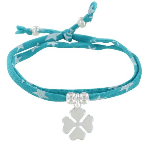 Bracelet Double Tour Lien Etoiles et Trèfle Argent 925 - Colors - LES POULETTES BIJOUX - Modalova