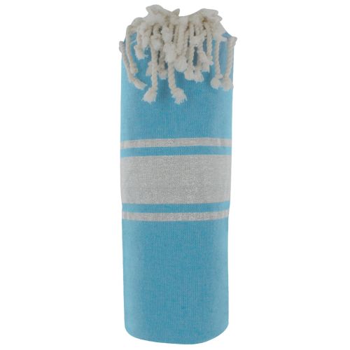 BIJOUX V Fouta Drap Plage et Hammam Coton Rayé Lurex Argent - LES POULETTES - Modalova