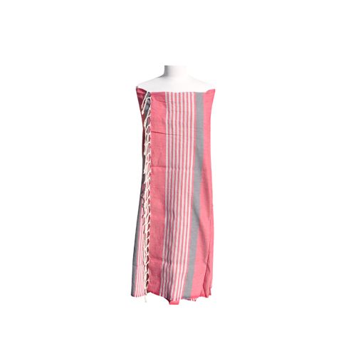 BIJOUX Fouta Drap Plage et Hammam Coton Couleur Bordeaux Bande Noire P - LES POULETTES - Modalova