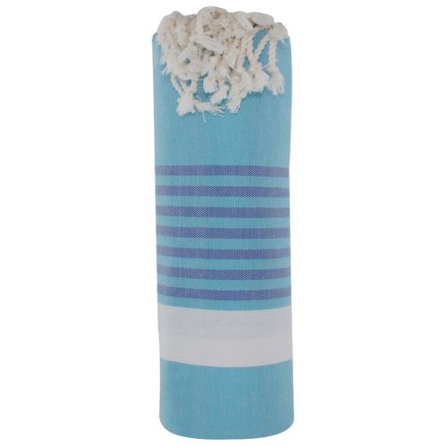 BIJOUX V Fouta Drap Plage et Hammam Coton Couleur Bande Blan - LES POULETTES - Modalova