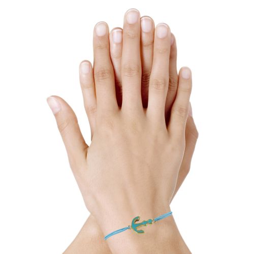 Bracelet Lien Médaille en Laiton Ancre émaillée - Tur - LES POULETTES BIJOUX - Modalova