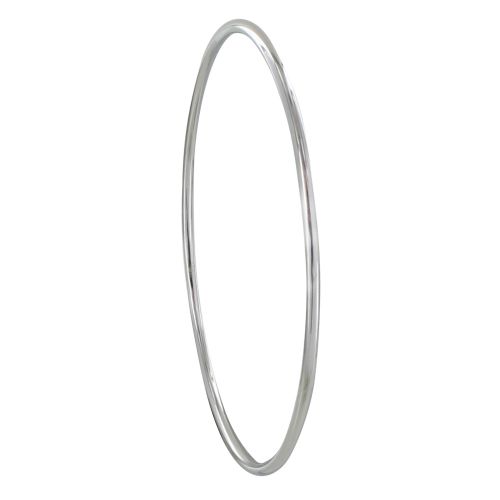 Bracelet 925 Rhodié Jonc Très Fin Rond 6,2cm - LES POULETTES BIJOUX - Modalova