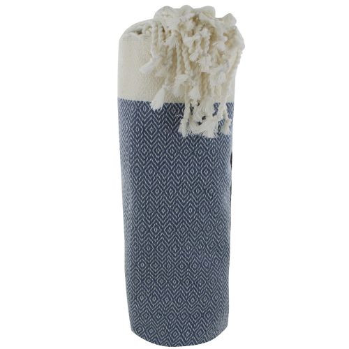 BIJOUX V Fouta Drap Plage et Hammam Coton Diamants Foncé 100 x 20 - LES POULETTES - Modalova