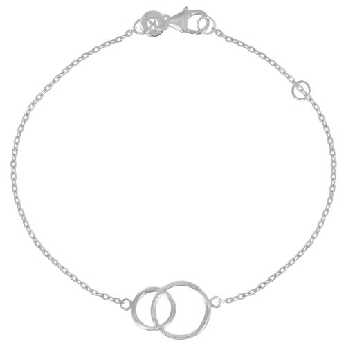 Bracelet 925 Rhodié Deux Cercles - LES POULETTES BIJOUX - Modalova