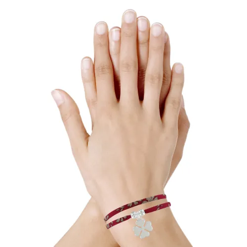Bracelet Double Tour Lien liberty et Trèfle Argent 925 - Classi - LES POULETTES BIJOUX - Modalova