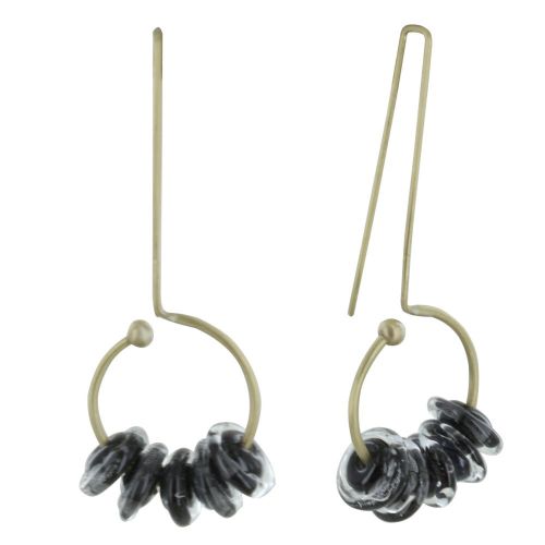 Boucles d'Oreilles Grand Crochet Laiton Anneau et Petits Disque - LES POULETTES BIJOUX - Modalova