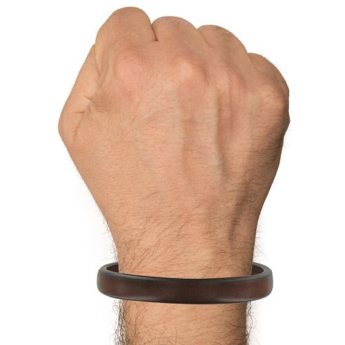 Bracelet Cuir Marron Foncé Large Fermoir Acier Inoxydable - LES POULETTES BIJOUX - Modalova