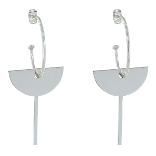 Boucles d'Oreilles 925 Demi Créoles et Clé - LES POULETTES BIJOUX - Modalova