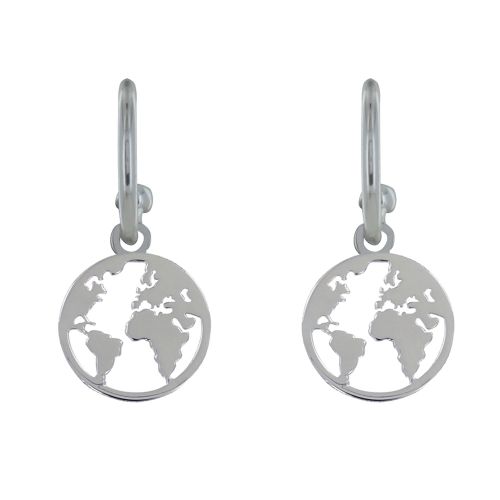 Boucles d'Oreilles Demi Créoles et Mappemonde - LES POULETTES BIJOUX - Modalova