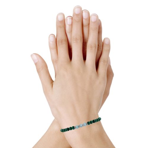 Bracelet Perles Malachite Trois Anneaux de Larimar et Qua - LES POULETTES BIJOUX - Modalova