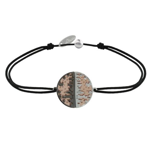 Bracelet Lien Médaille Argent Plaqué Or Rose Ruthénium New York - LES POULETTES BIJOUX - Modalova