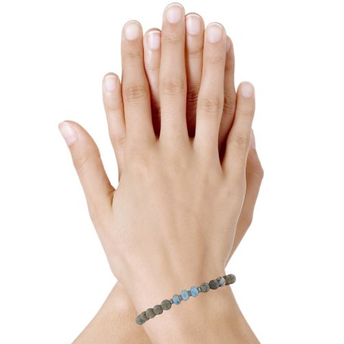 Bracelet Perles Opales Trois Anneaux de Larimar et Quatre - LES POULETTES BIJOUX - Modalova