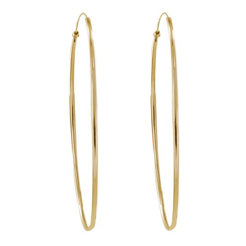 Boucles d'Oreilles Plaqué Fines Créoles 5cm - LES POULETTES BIJOUX - Modalova