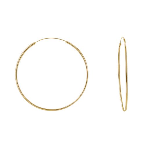 Boucles d'Oreilles Plaqué Fines Créoles 5cm - LES POULETTES BIJOUX - Modalova
